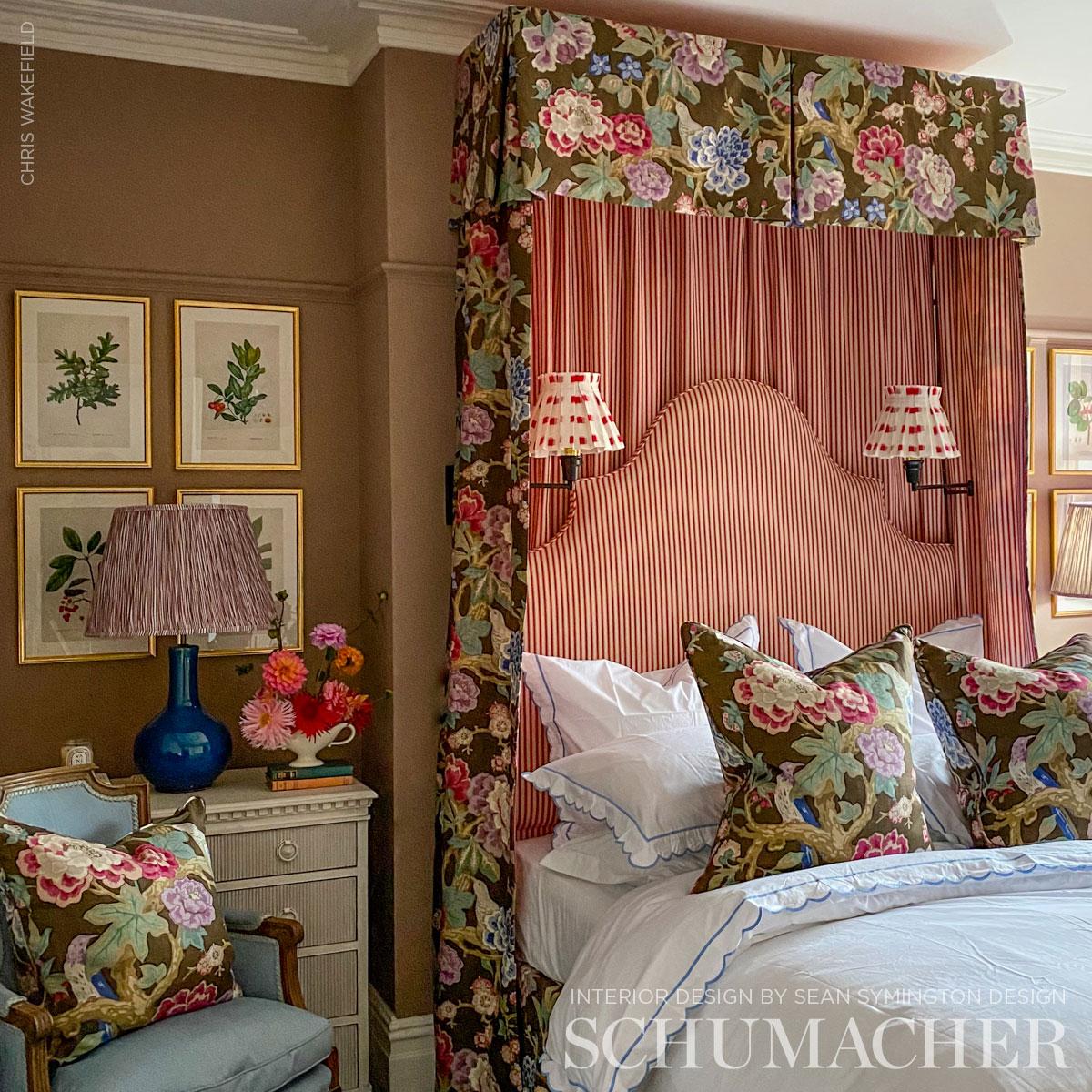Schumacher Bermuda Blossoms Cocoa Fabric - Image 3