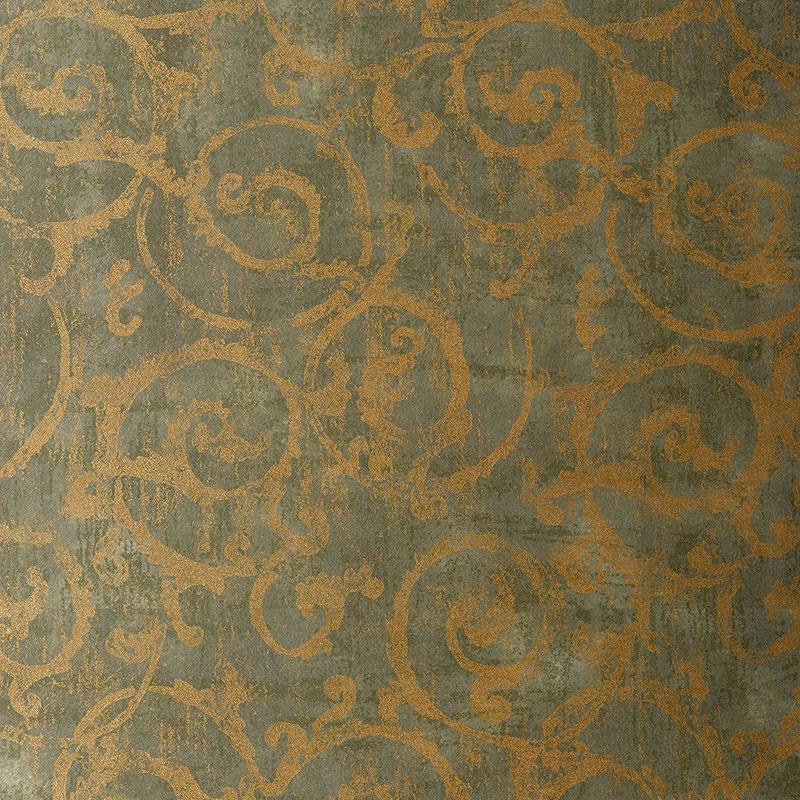 Schumacher Bernini Scroll Mist Wallpaper - Image 2