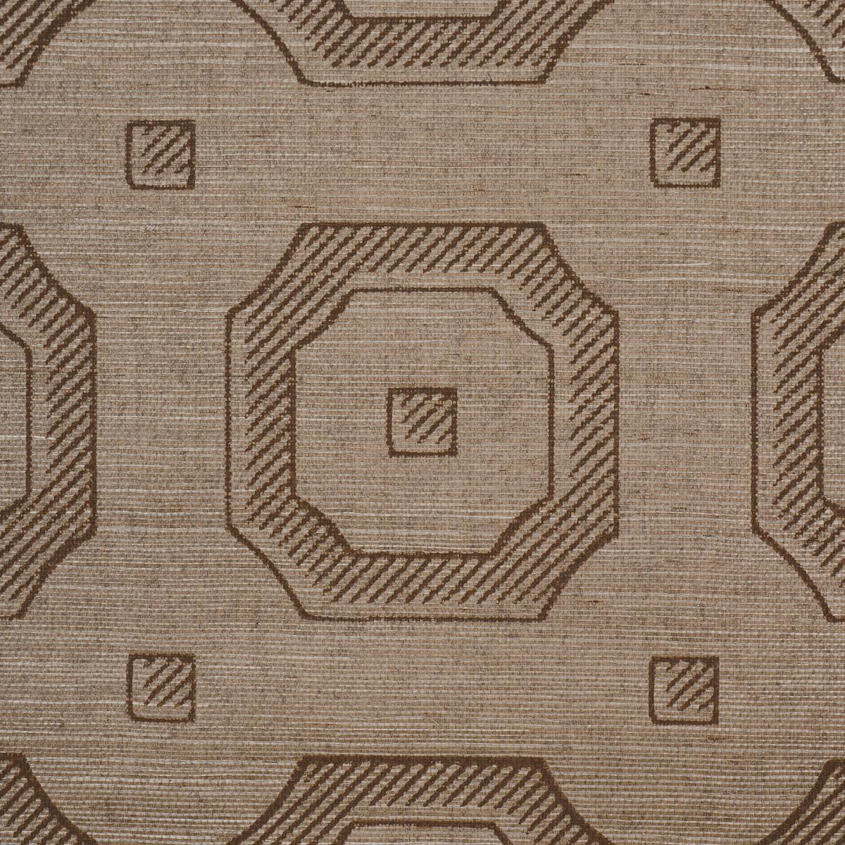 Schumacher Beveled Frame Sisal Sepia Wallpaper - Image 3