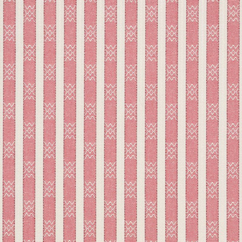 Schumacher Beverly Stripe Red Fabric - Image 2