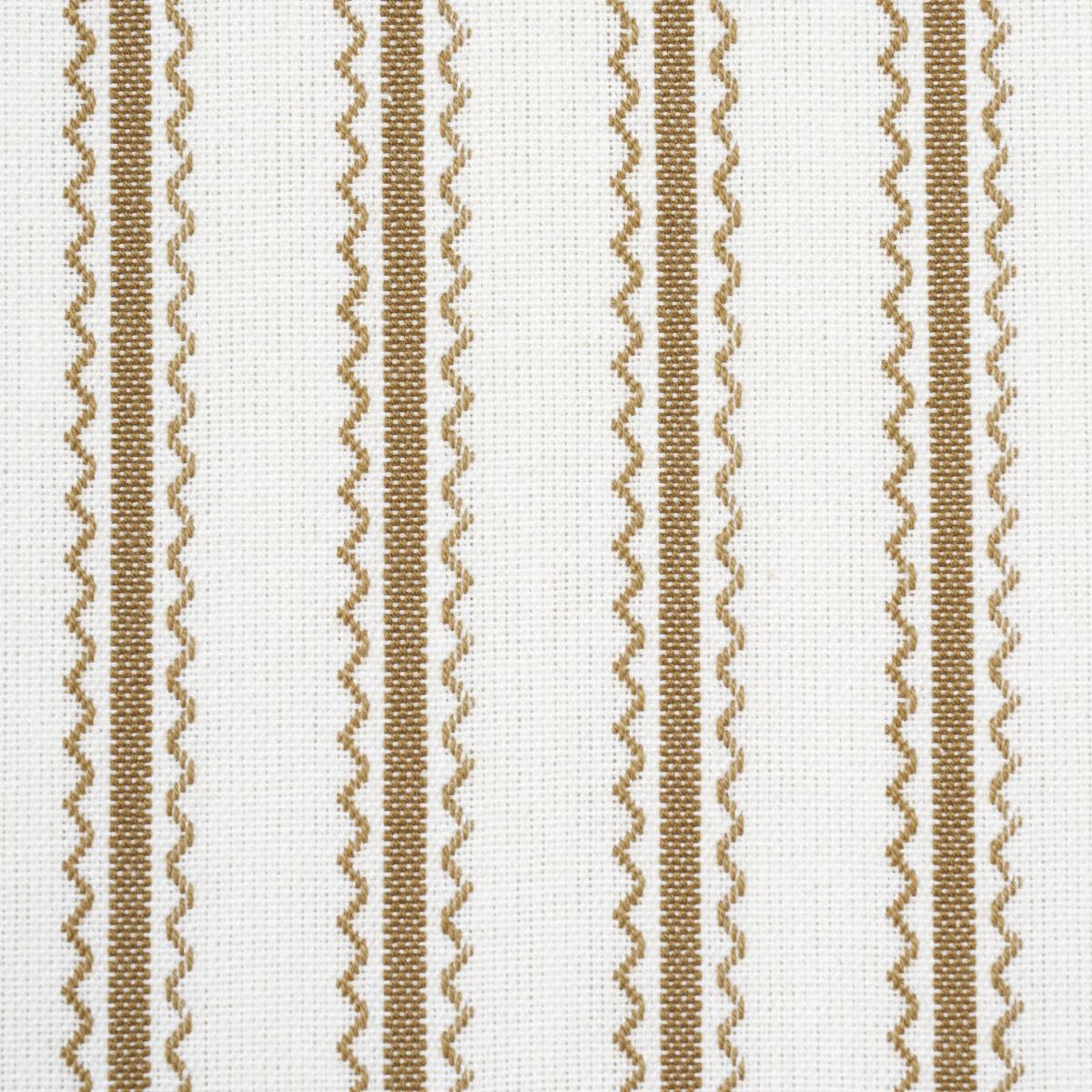 Schumacher Birdie Ticking Stripe Neutral Fabric - Image 3