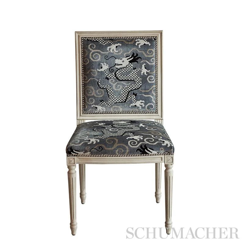 Schumacher Bixi Velvet Silver Fabric - Image 3