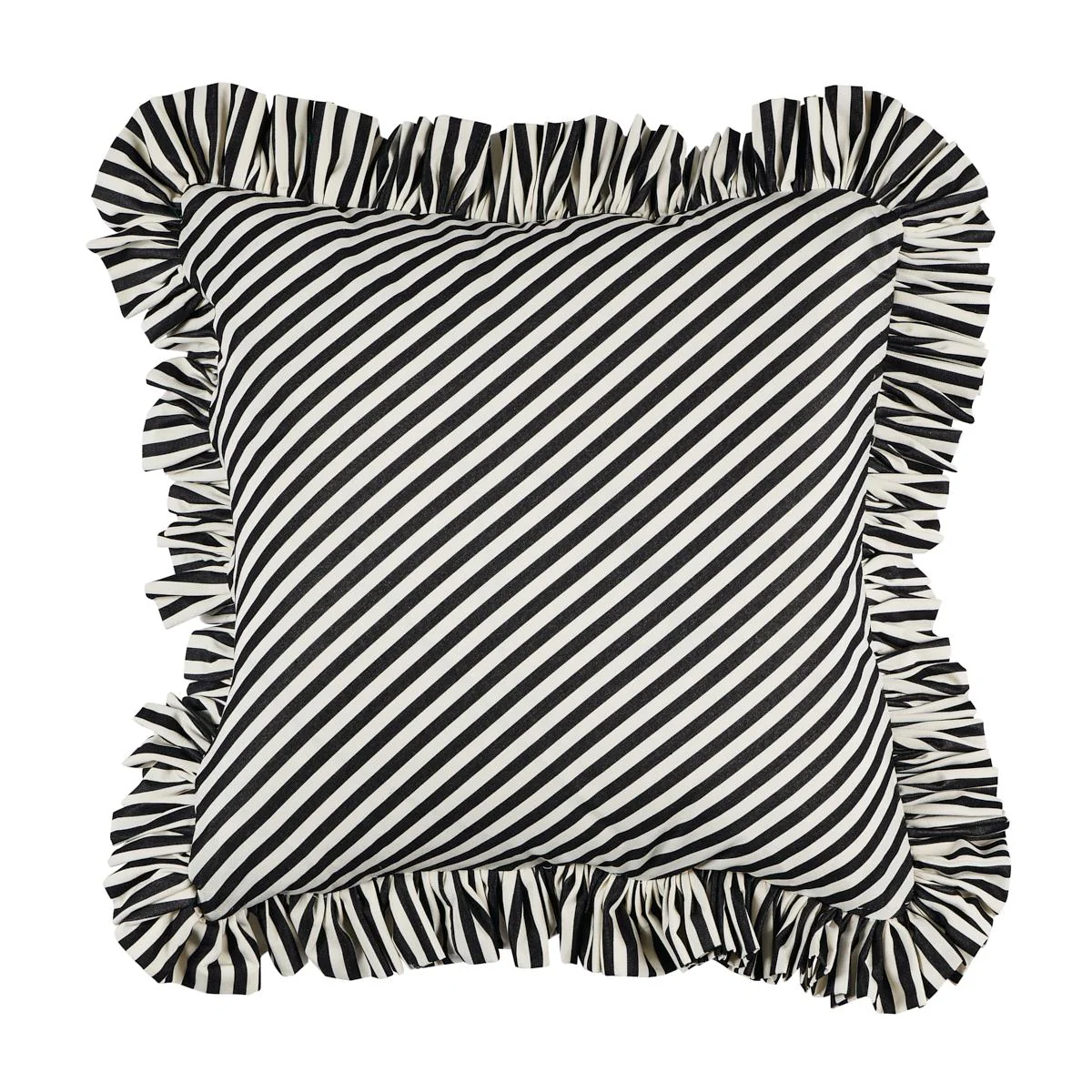 Schumacher Black 14" X 14" Brigitte Stripe Pillow