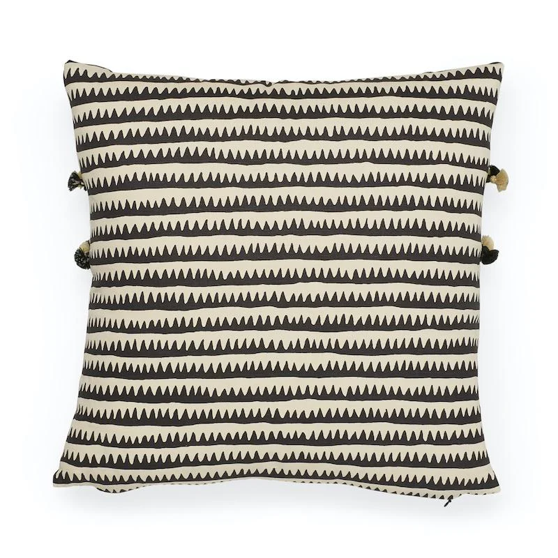 Schumacher Black 18" X 18" Corfu Stripe Pillow - Image 2