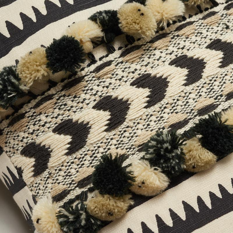 Schumacher Black 18" X 18" Corfu Stripe Pillow - Image 3
