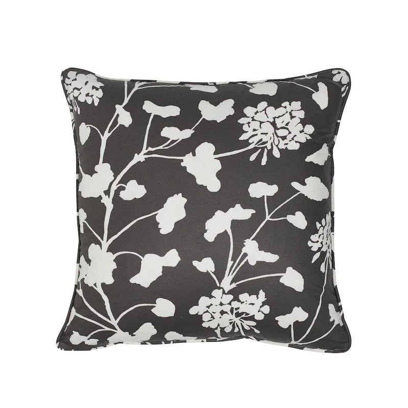 Schumacher Black 18" X 18" Pennick Chintz Pillow