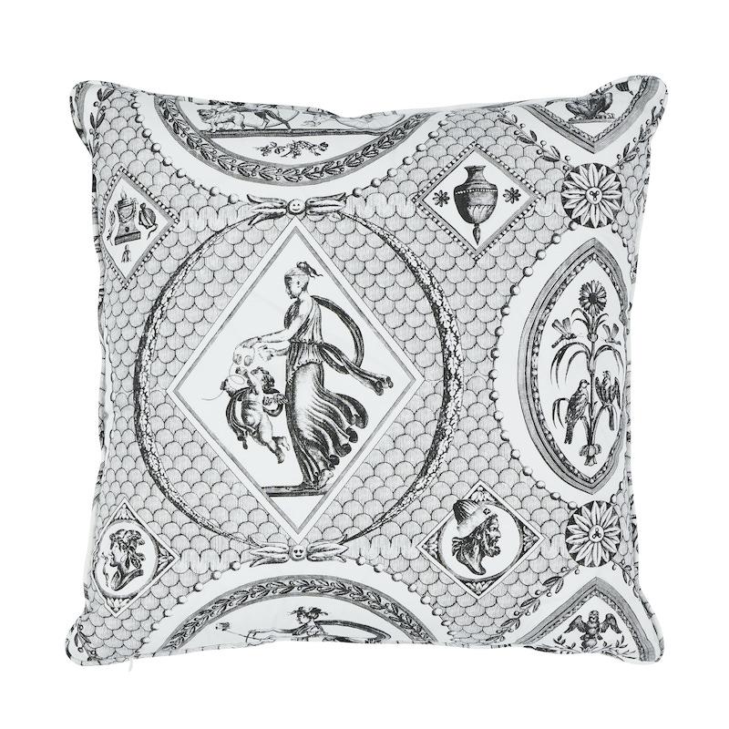 Schumacher Black 20" X 20" Les Scenes Contemporaine Pillow - Image 2