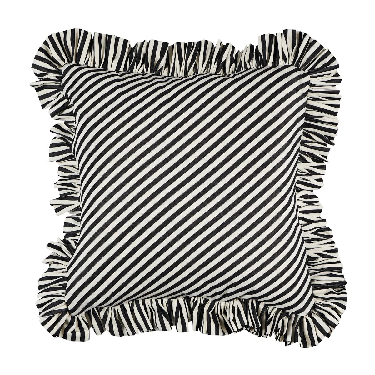 Schumacher Black 22" X 22" Brigitte Stripe Pillow