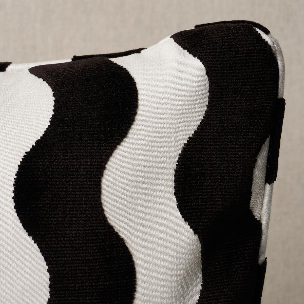 Schumacher Black 24" X 12" The Wave Pillow - Image 2