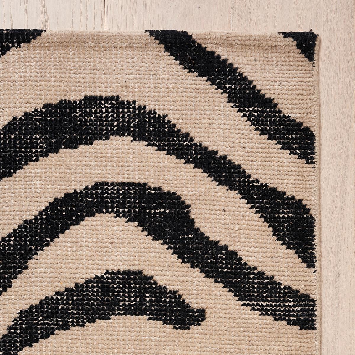Schumacher Black & Ivory 8' X 10' Zebre Hand-Knotted Rug - Image 2