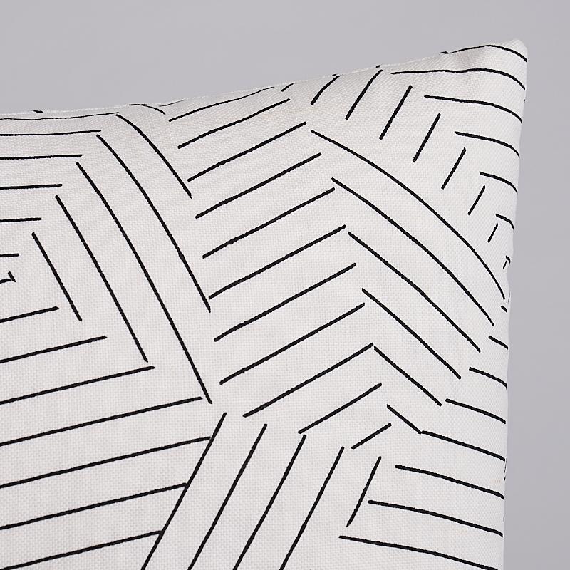 Schumacher Black & White 20" X 14" Deconstructed Stripe Pillow - Image 3
