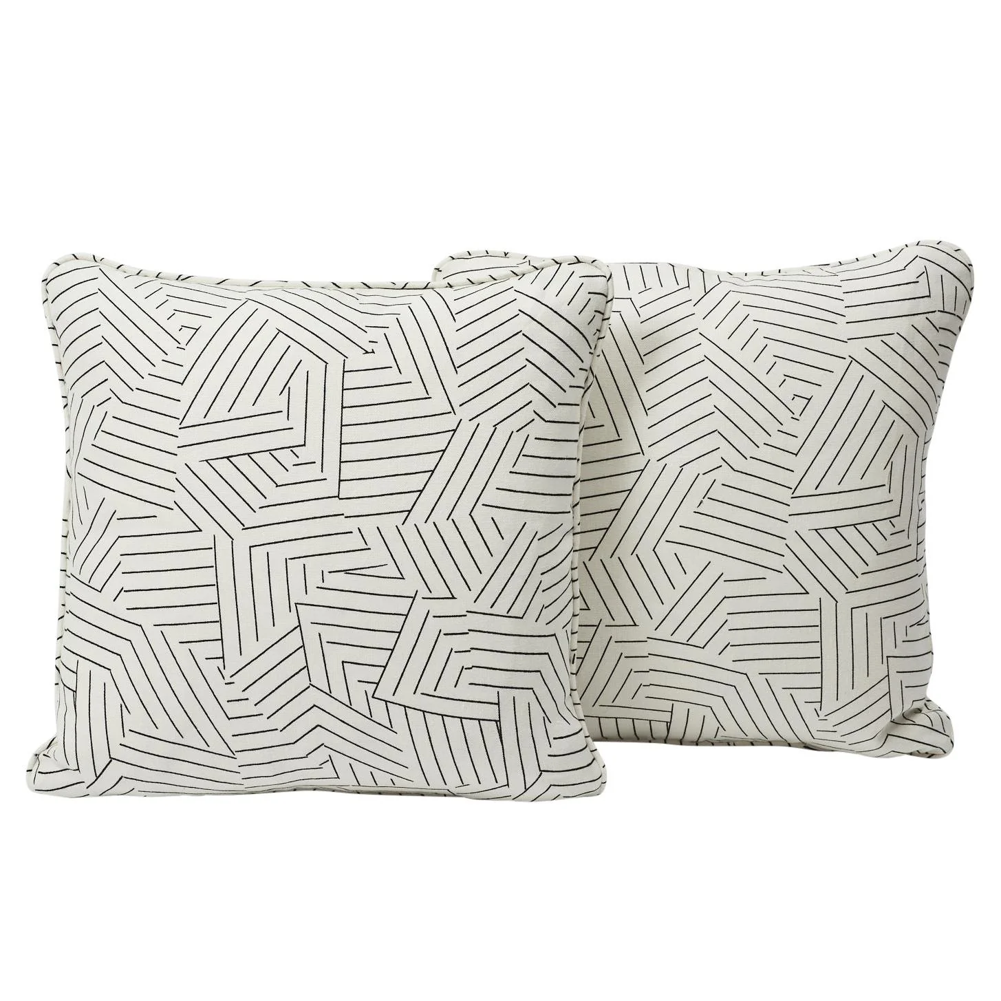 Schumacher Black & White 20" X 20" Deconstructed Stripe Pillow - Image 2