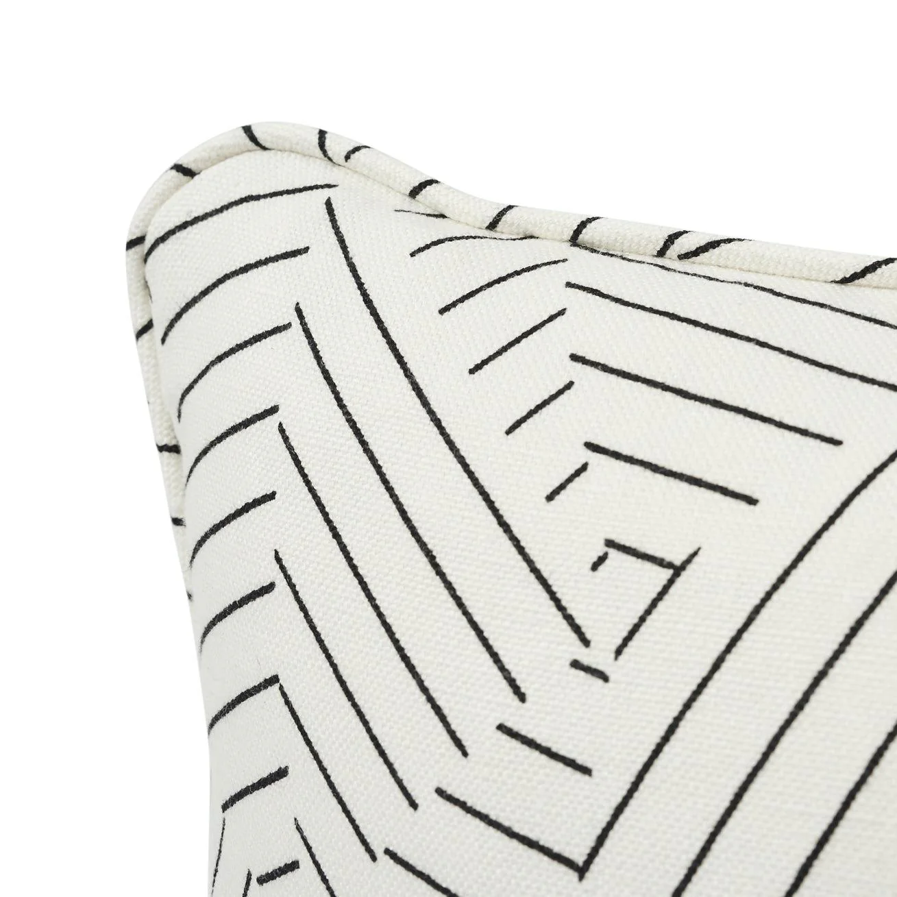 Schumacher Black & White 20" X 20" Deconstructed Stripe Pillow - Image 3