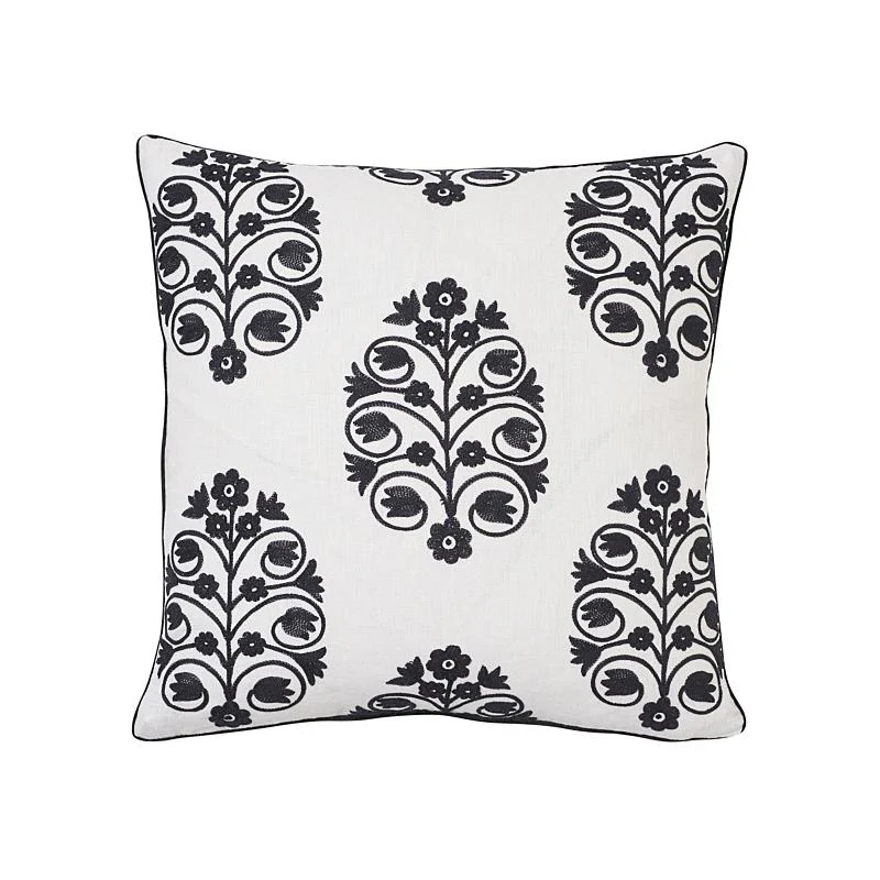 Schumacher Blackwork 18" X 18" Talitha Pillow