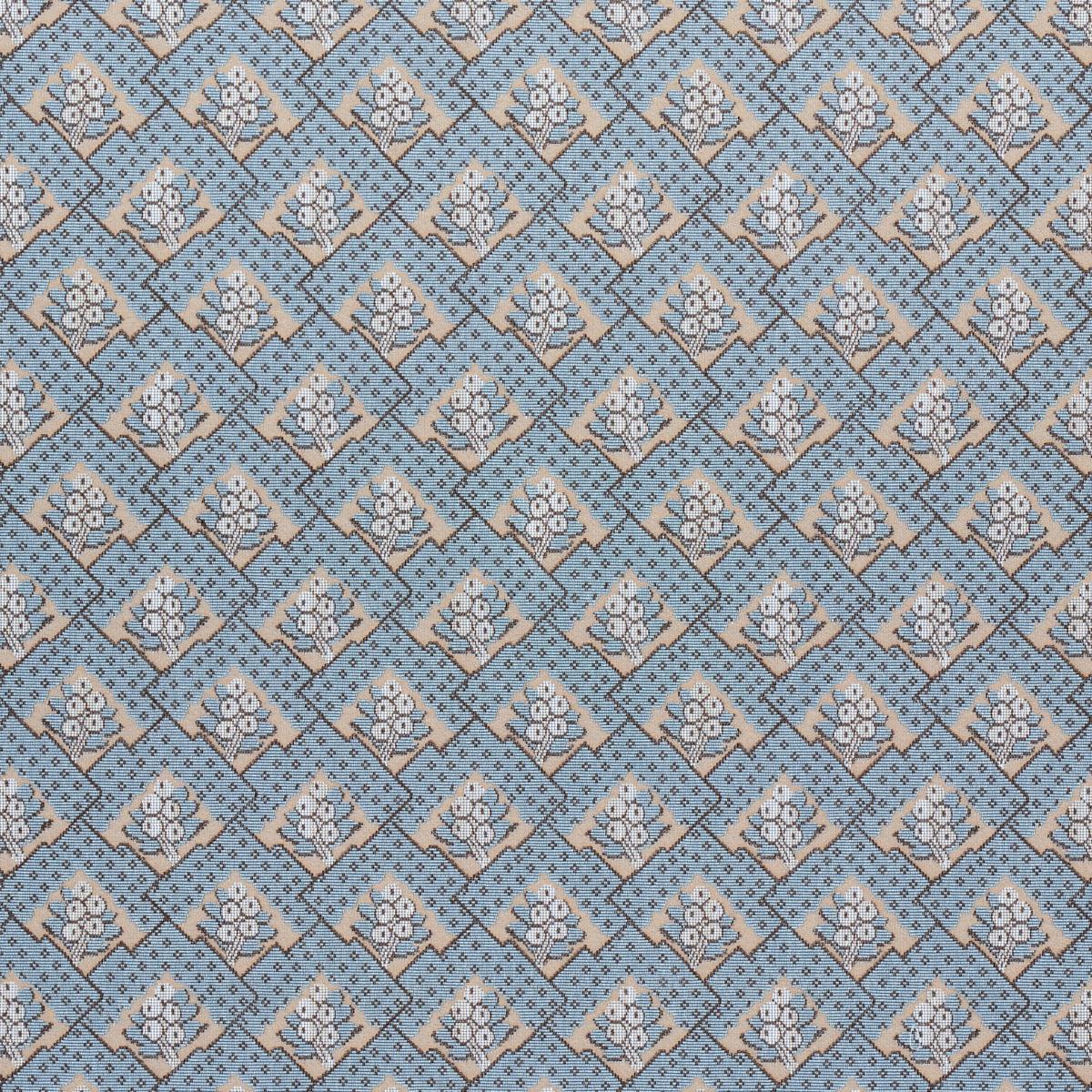Schumacher Blair Silk Épinglé Worcester Blue Fabric