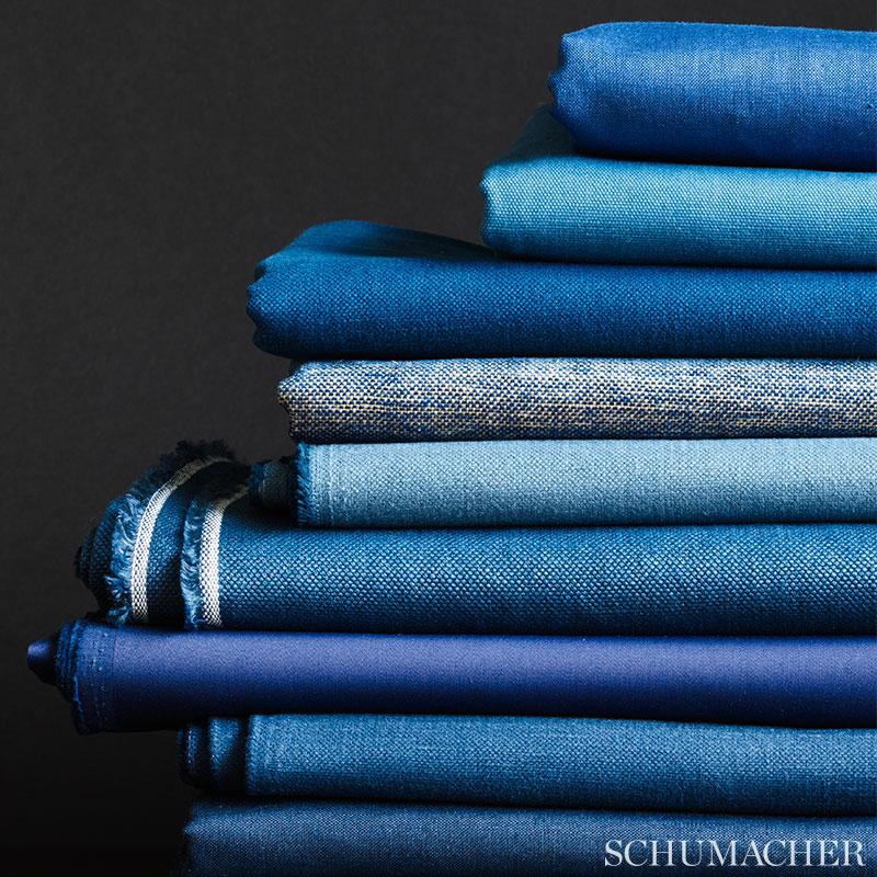 Schumacher Blake Polished Cotton Royal Fabric - Image 3