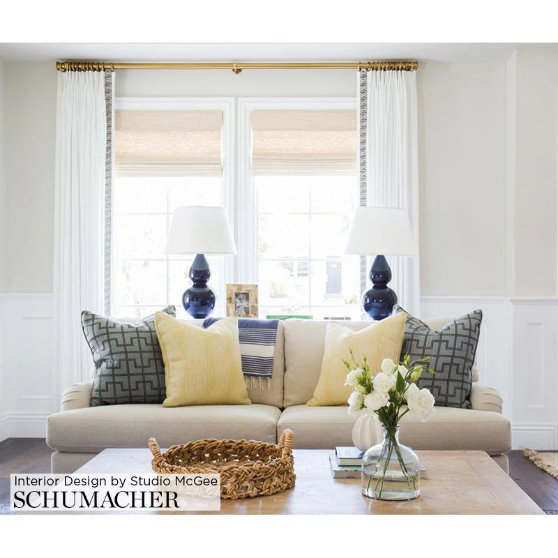 Schumacher Bleecker Peacock Fabric - Image 2