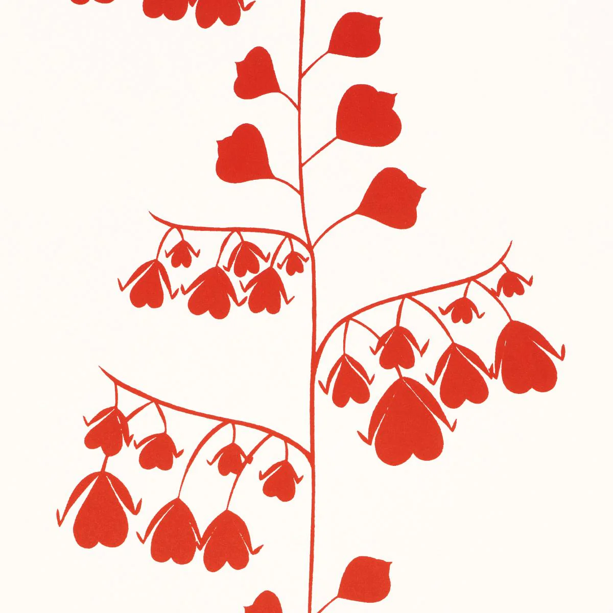 Schumacher Bleeding Hearts Red Wallpaper - Image 3