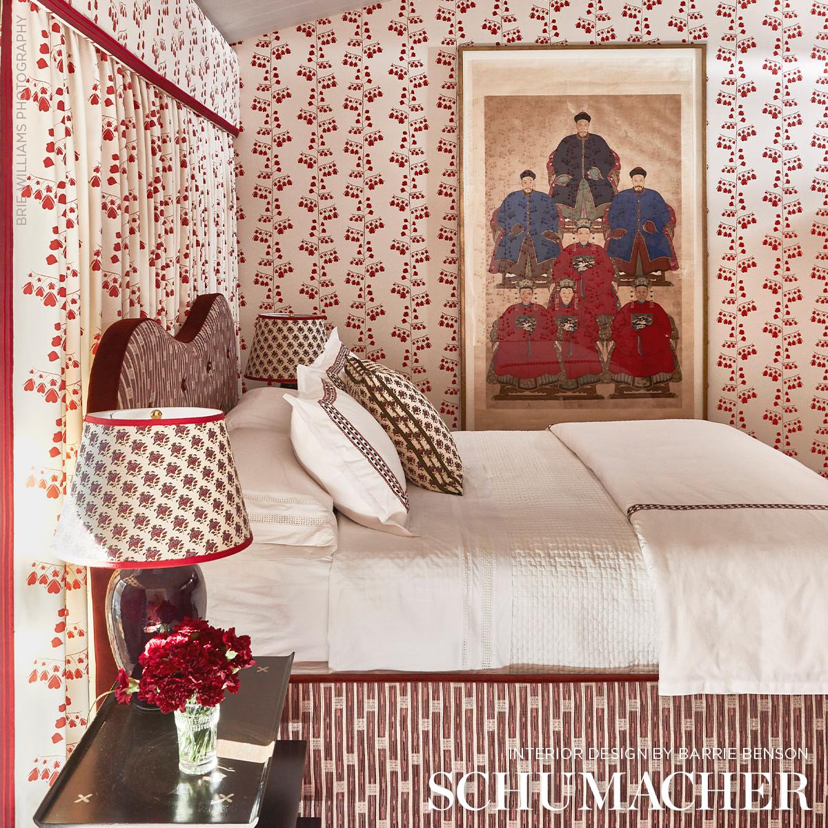 Schumacher Bleeding Hearts Red Wallpaper - Image 5