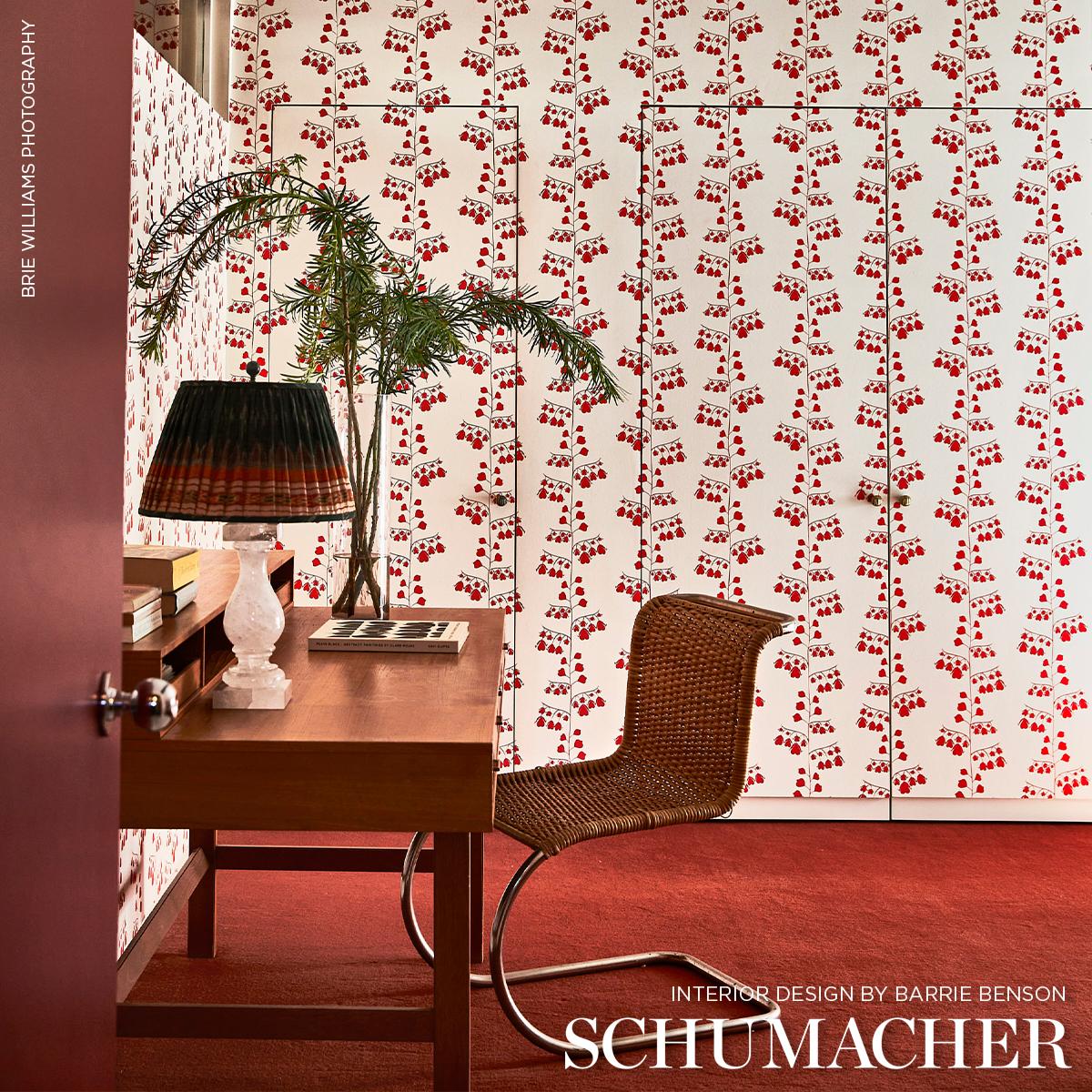 Schumacher Bleeding Hearts Red Wallpaper - Image 8