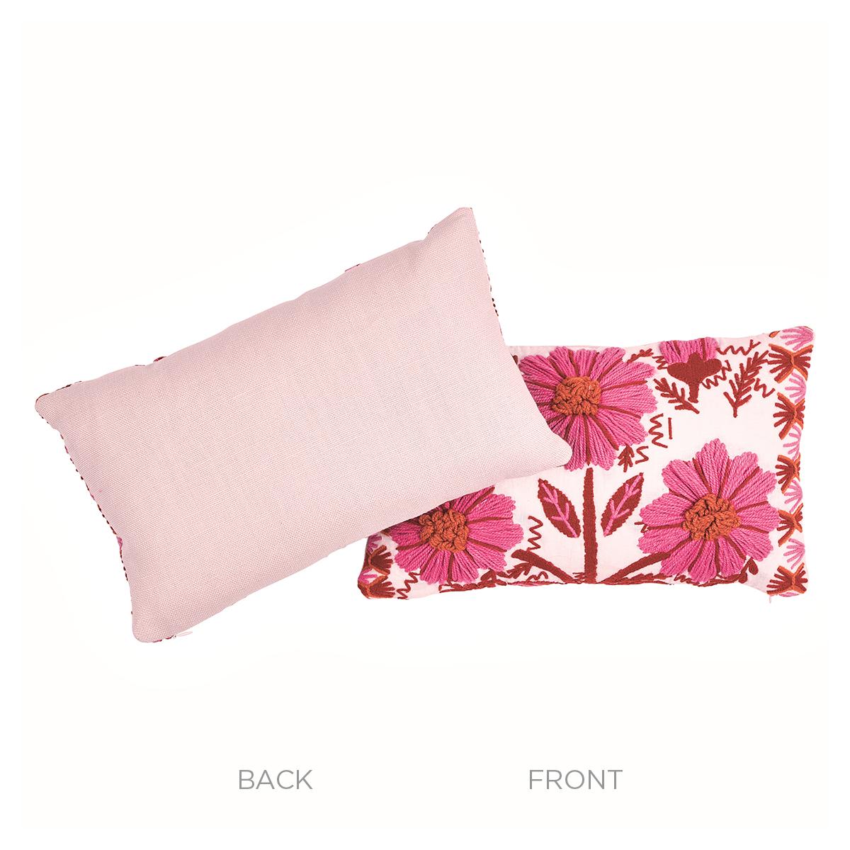 Schumacher Blossom 15" X 9" Marguerite Embroidery Pillow A - Image 3