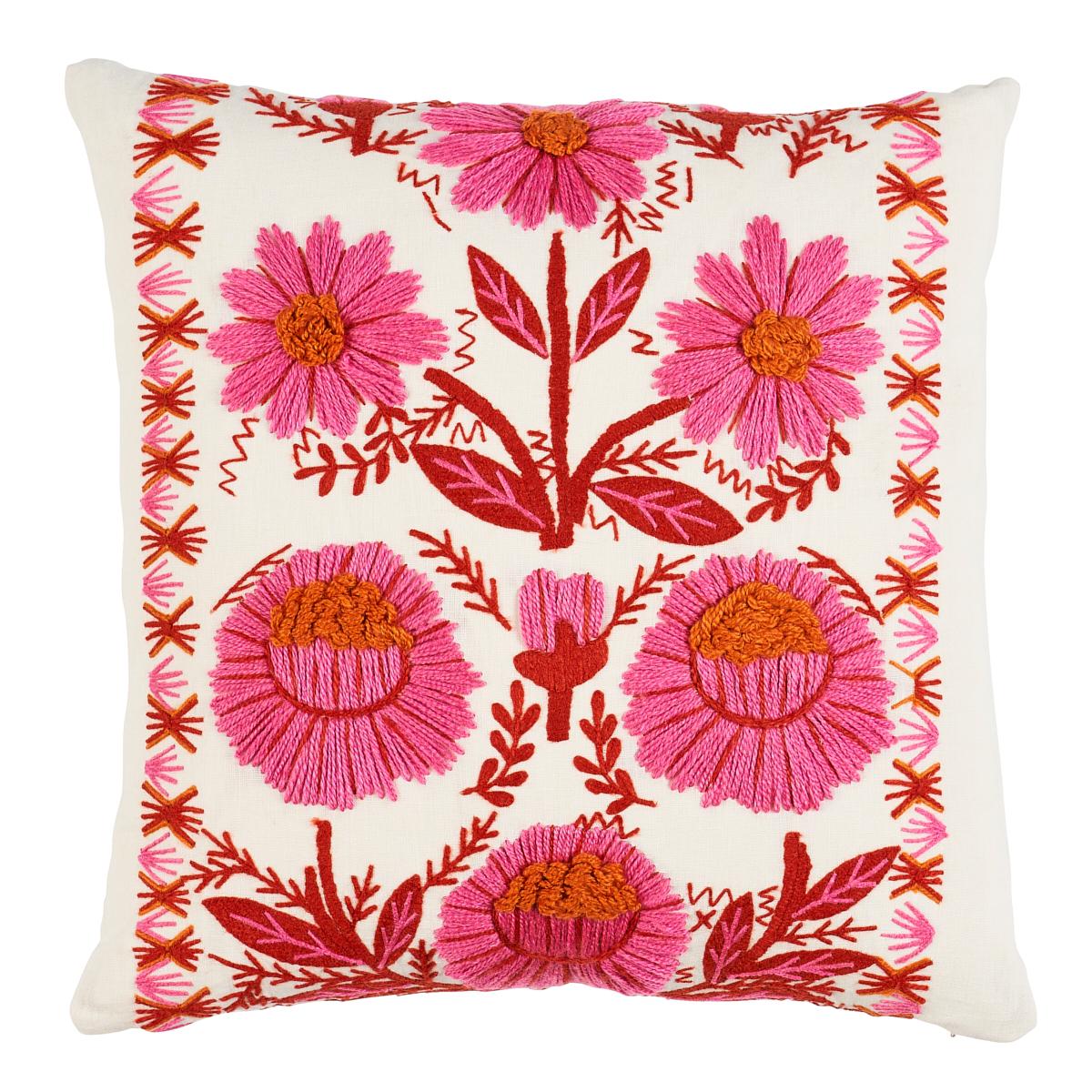 Schumacher Blossom 20" X 20" Marguerite Embroidery Pillow