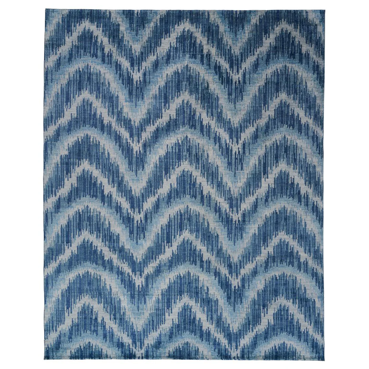 Schumacher Blue 12' X 9' Venetian Flamestitch Rug