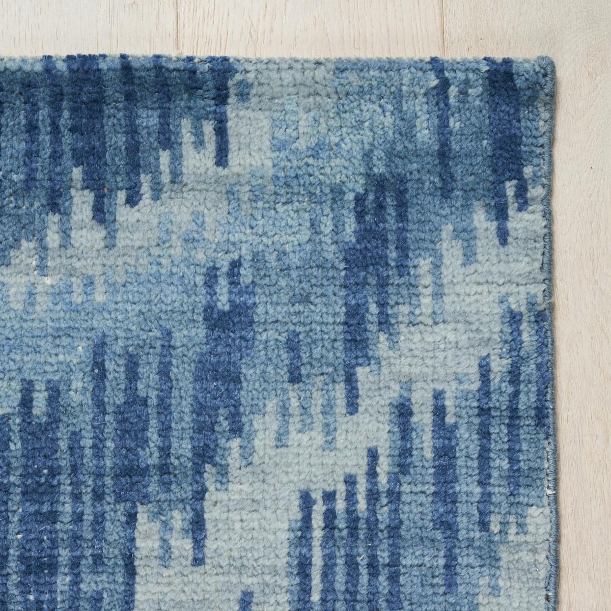 Schumacher Blue 12' X 9' Venetian Flamestitch Rug - Image 2