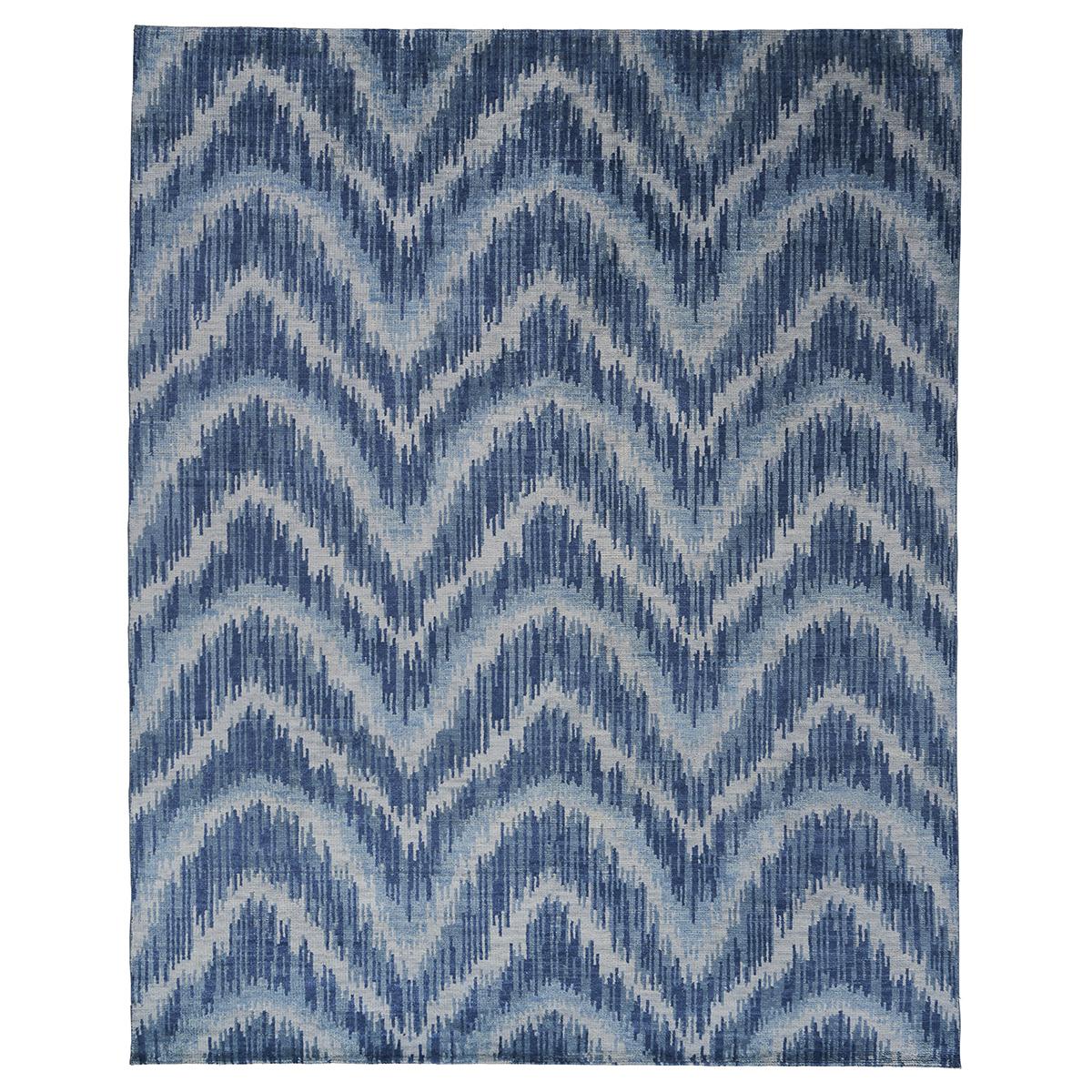 Schumacher Blue 15' X 11' Venetian Flamestitch Rug