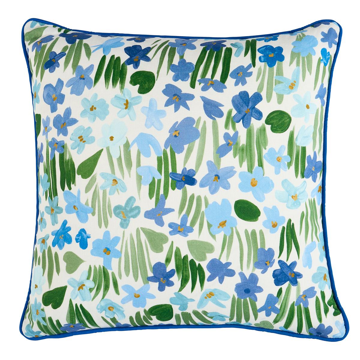 Schumacher Blue 18" X 18" Sweet Violette I/O Pillow