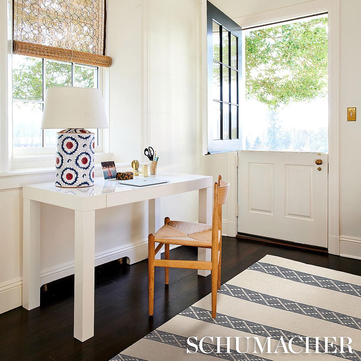 Schumacher Blue 6' X 9' Sequoia Stripe Rug - Image 4