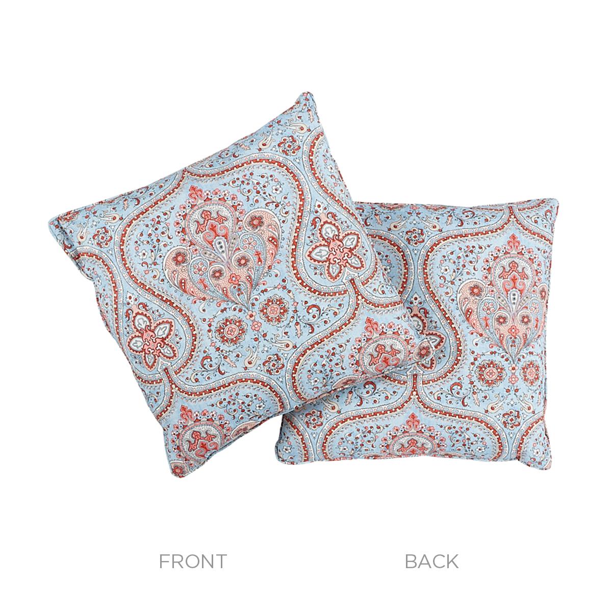 Schumacher Blue & Rose 20" X 20" Paisley Court Pillow - Image 4