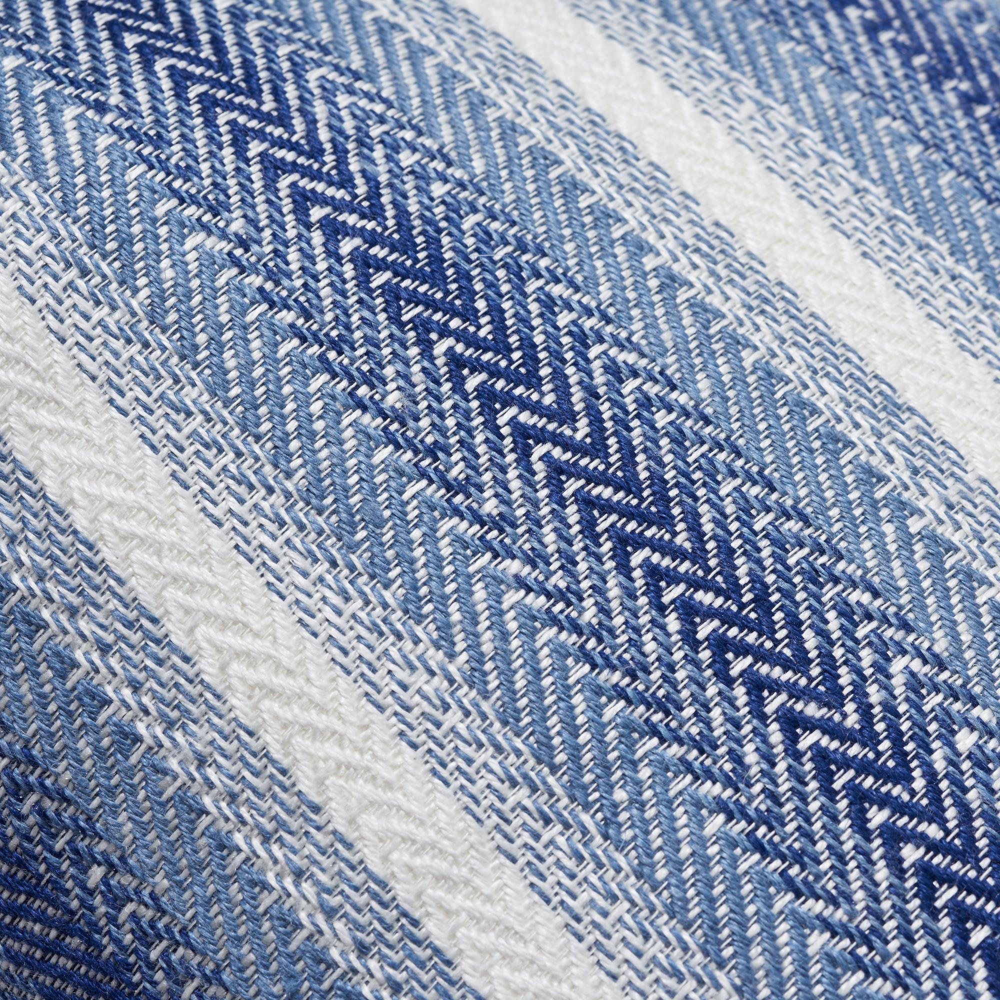 Schumacher Blue & White 20" X 20" Colada Stripe Pillow - Image 4
