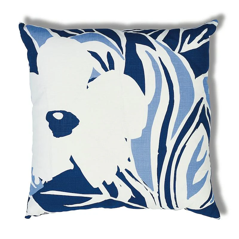 Schumacher Blue & White 22" X 22" Stevie Pillow - Image 3