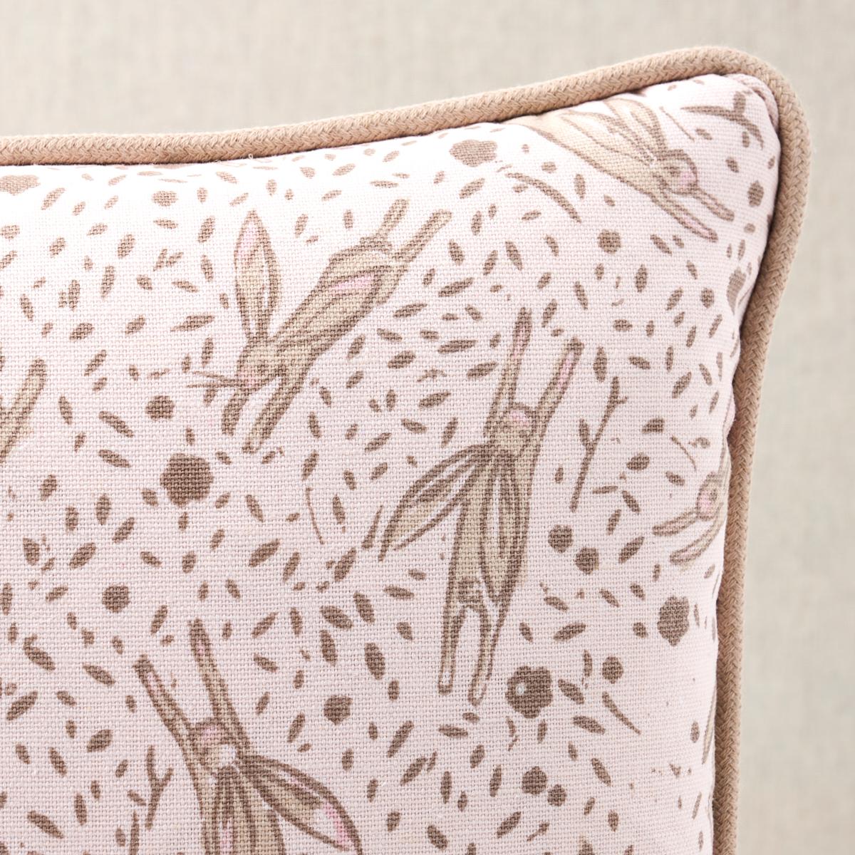 Schumacher Blush 16" X 12" Rabbit Pillow - Image 2