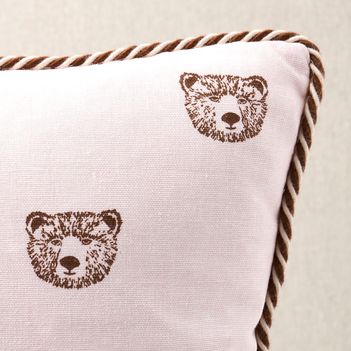 Schumacher Blush 16" X 16" Bear Print Pillow - Image 2