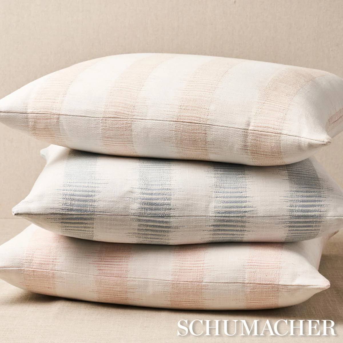 Schumacher Blush 20" X 20" Attleboro Ikat Pillow - Image 3