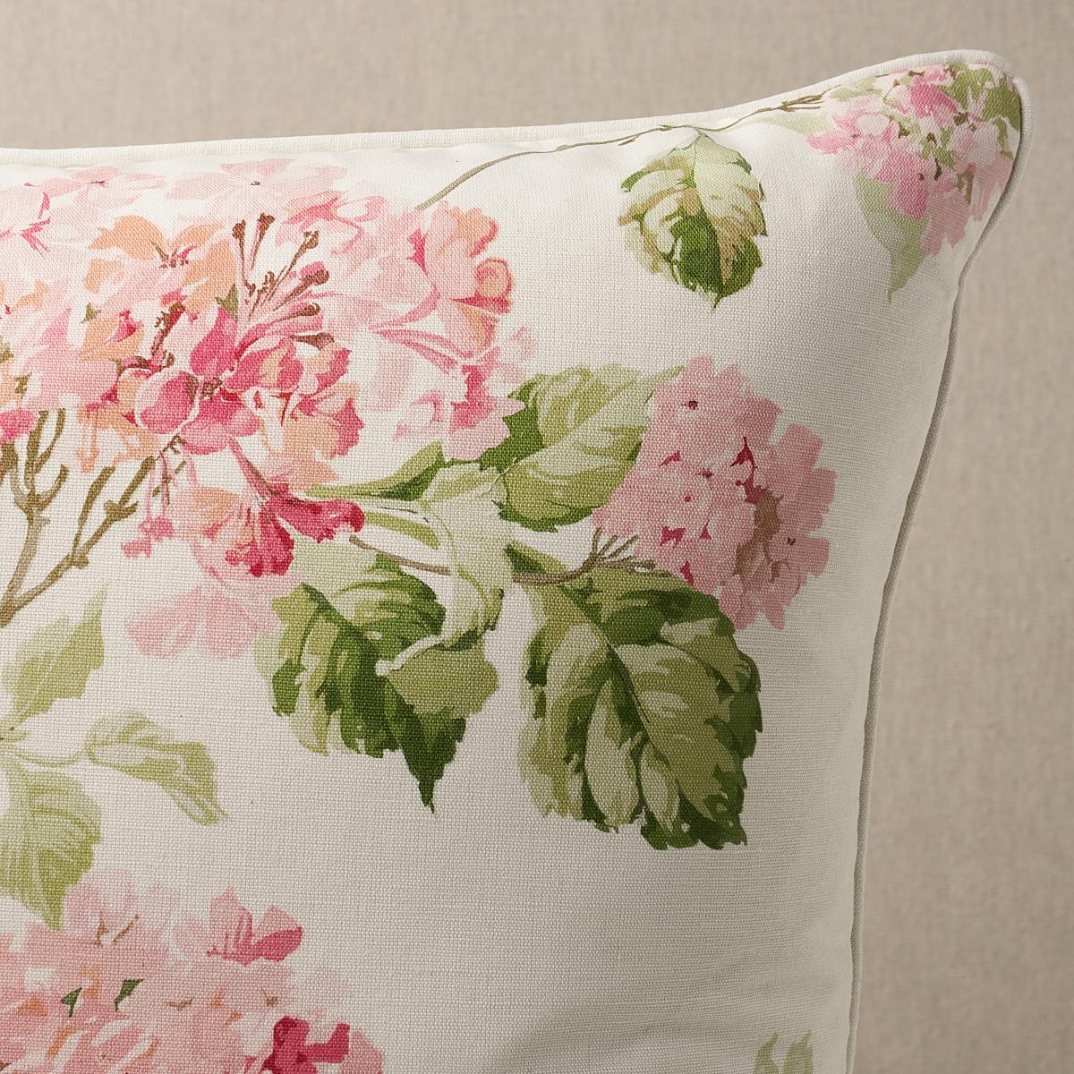 Schumacher Blush 22" X 22" Summer Hydrangea Pillow - Image 3