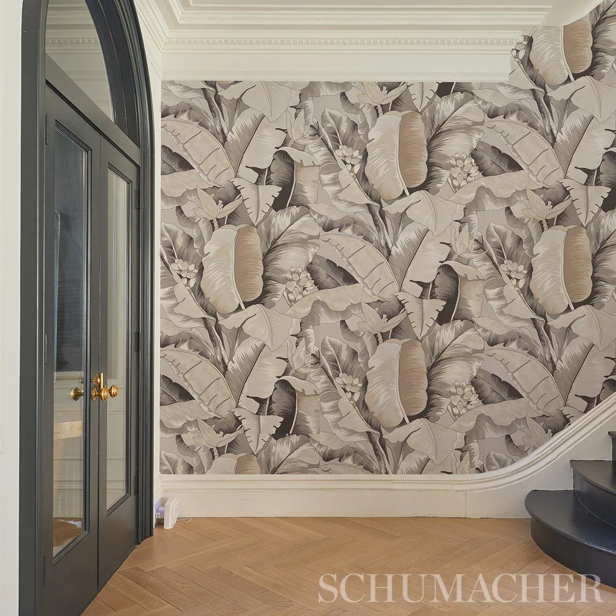 Schumacher Botanico Metallic Platinum Wallpaper - Image 6