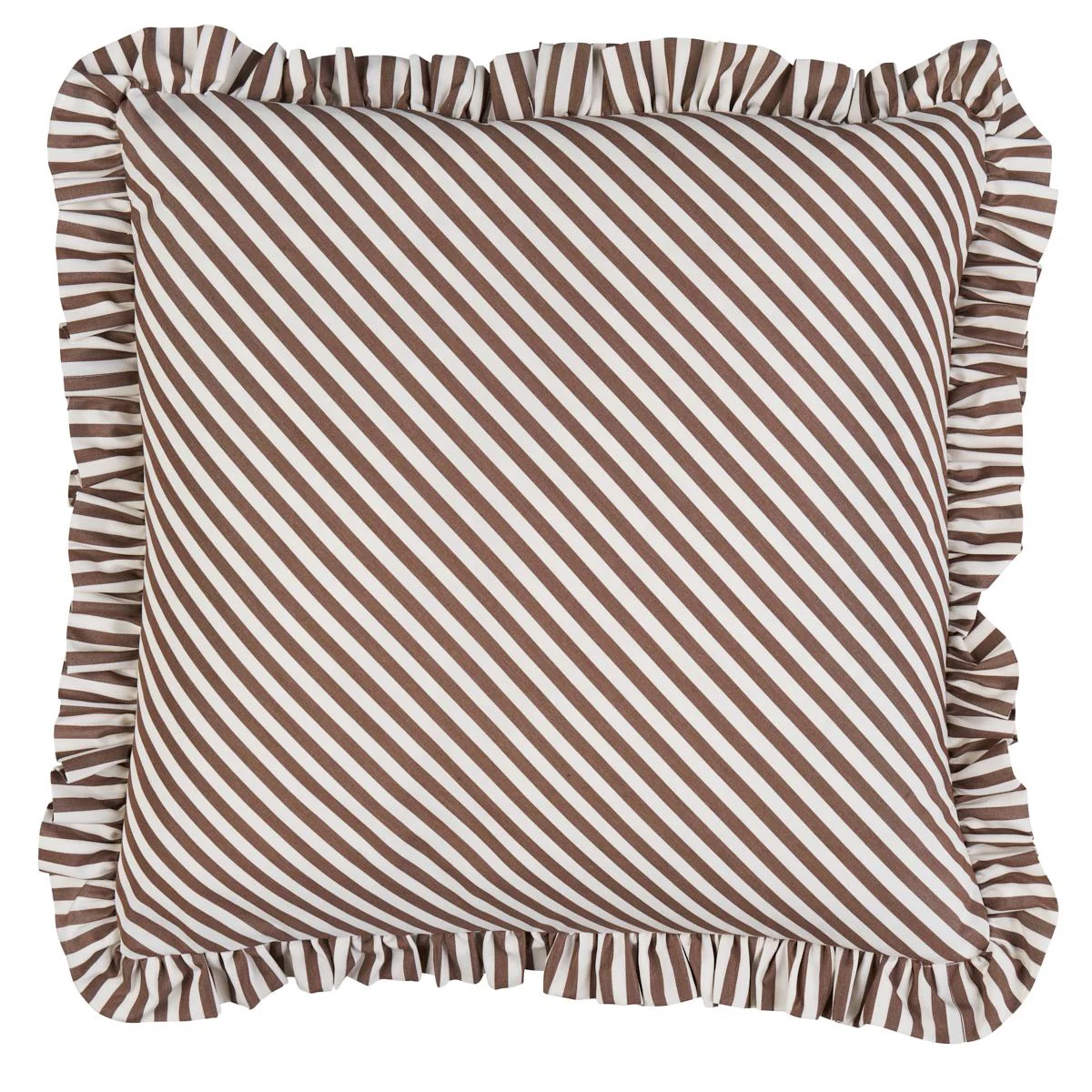 Schumacher Brown 18" X 18" Brigitte Stripe Pillow