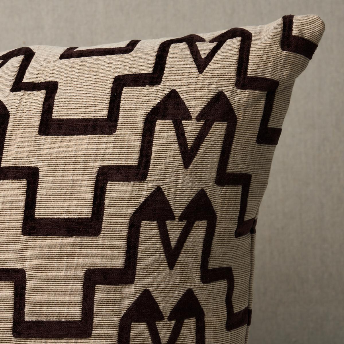 Schumacher Brown 20" X 20" Turkish Step Pillow - Image 3