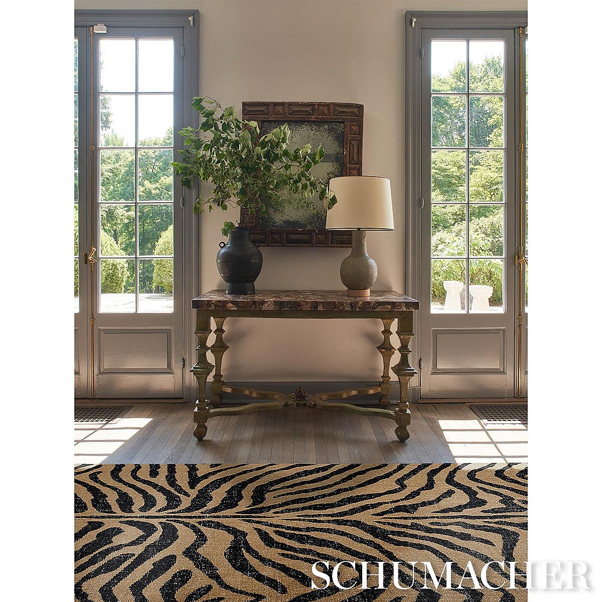 Schumacher Brown & Black 10' X 14' Zebre Hand-Knotted Rug - Image 4