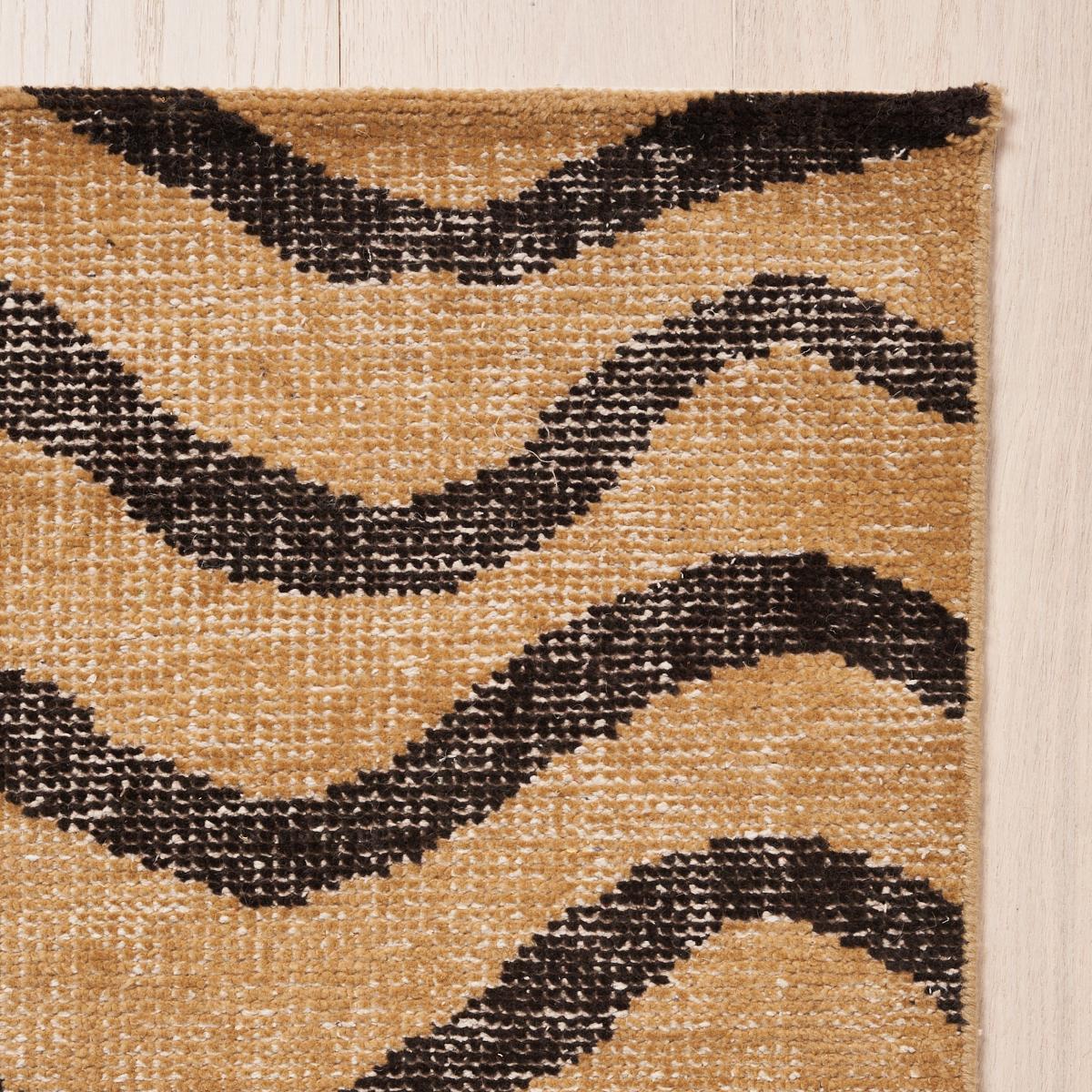 Schumacher Brown & Black 3' X 10' Zebre Hand-Knotted Rug - Image 2