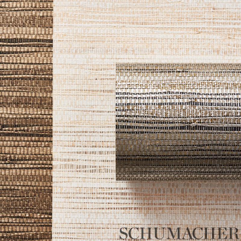 Schumacher Burnished Raffia Burnished Ivory Wallpaper - Image 4