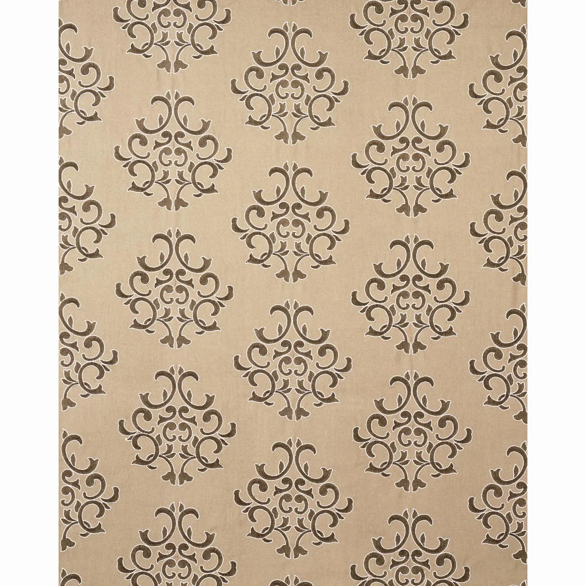 Schumacher Byron Embroidered Wool Buckskin Fabric - Image 2