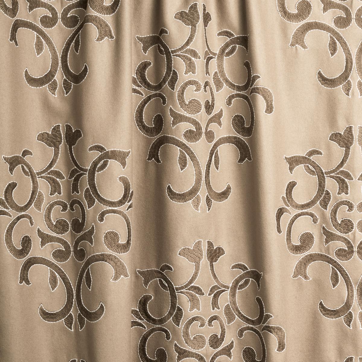 Schumacher Byron Embroidered Wool Buckskin Fabric - Image 4