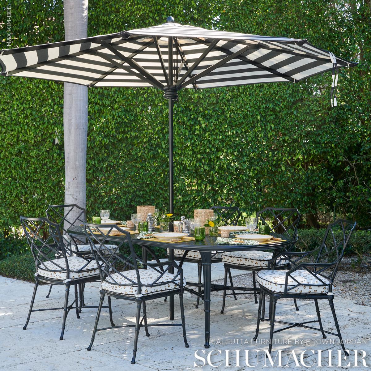 Schumacher Cabana Stripe Indoor/Outdoor Black Fabric - Image 3