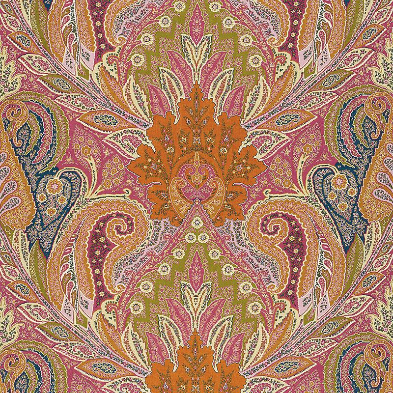 Schumacher Cambay Paisley Print Sandalwood Fabric - Image 2