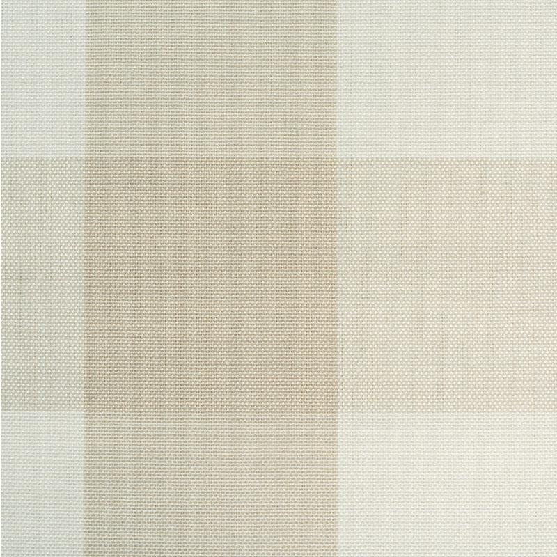 Schumacher Camden Cotton Check Natural Fabric - Image 4