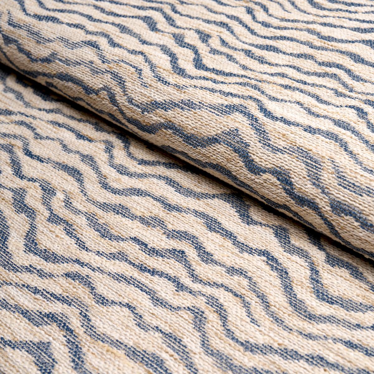Schumacher Cammie Performance Indigo Fabric - Image 4